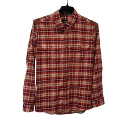 NEW Orvis Plaid Flannel Button Up‎ Shirt Contrast Cuffs Men’s Shirt Size Medium - Picture 1 of 14